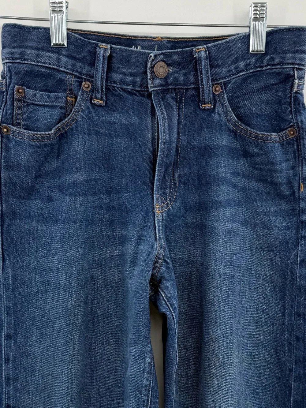 Gap Kids Baggy Jeans Youth Girls Size 14 Medium Wash 100% Cotton Wide Leg Denim